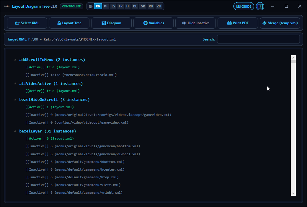 Layout Diagram Tree Screenshot