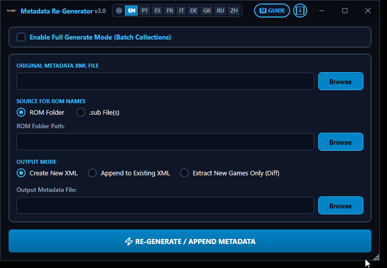 Metadata ReGenerator Screenshot