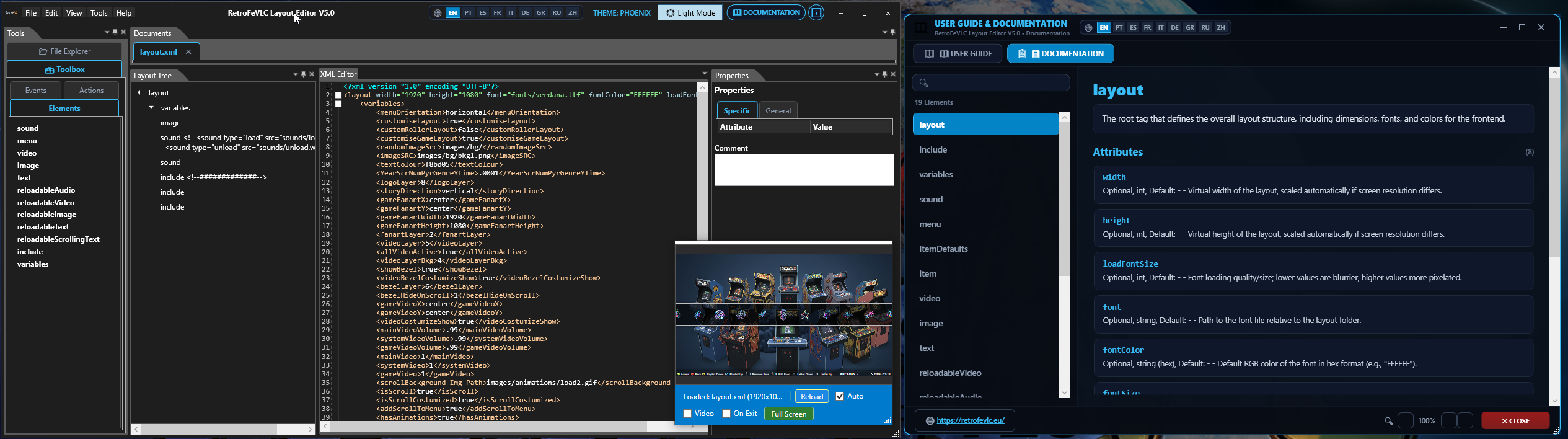 Layout Editor Screenshot